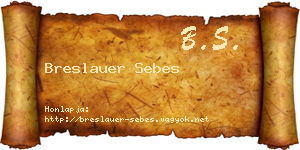 Breslauer Sebes névjegykártya